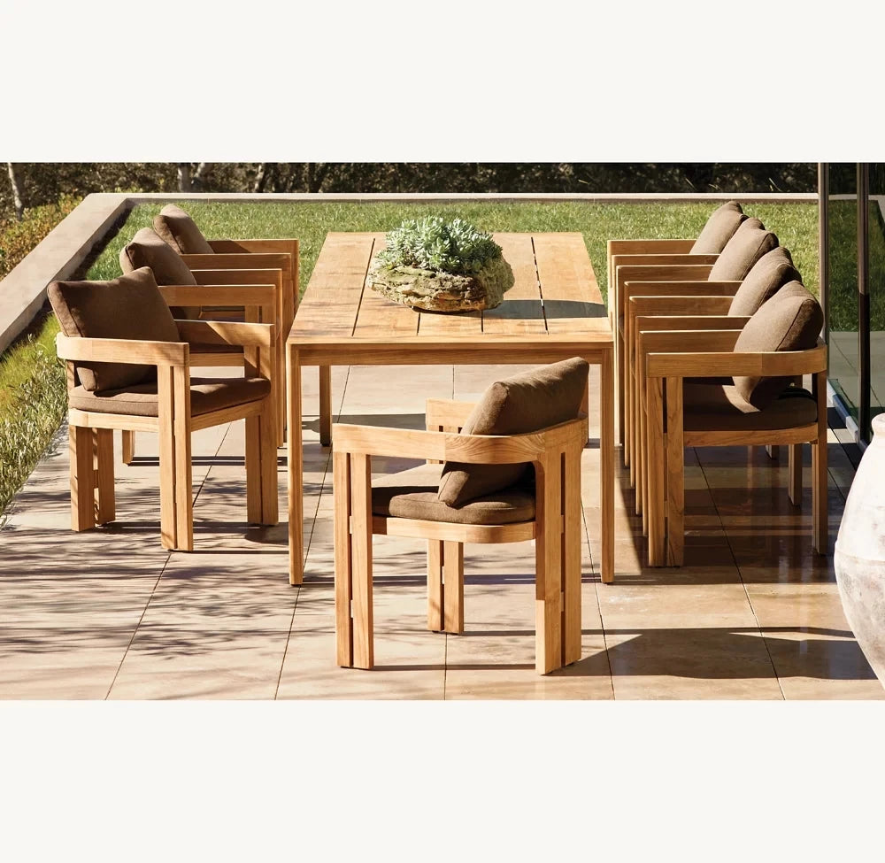 Teak Outdoor Dining Table Modern Rectangular Alfresco Outdoor Living Australia