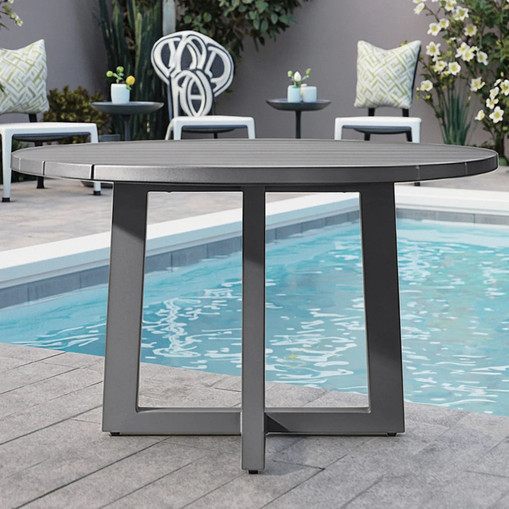 Custom Aluminum Round Dining Table Modern Alfresco Outdoor Living Australia