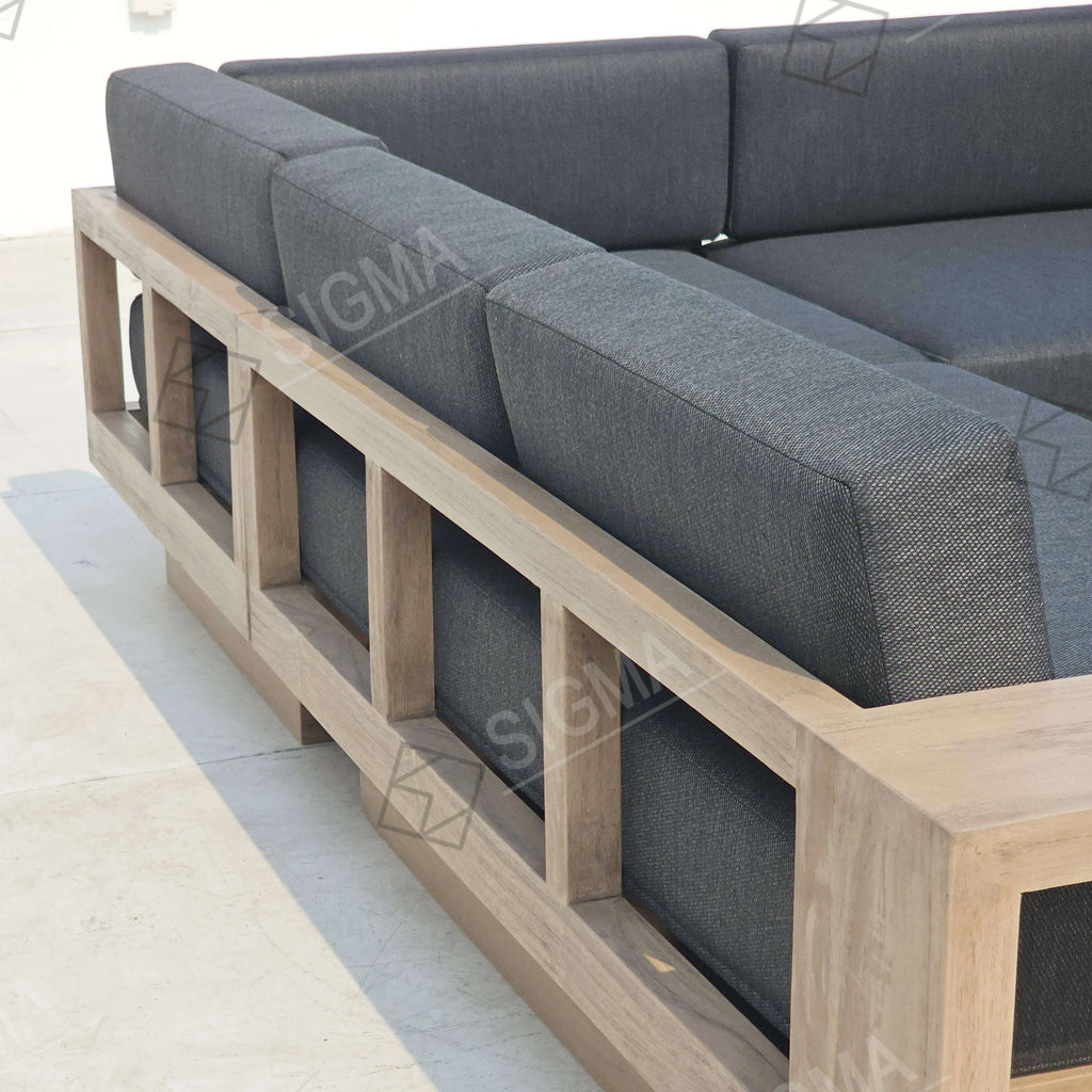 Custom Outdoor Furniture L-Shape Sofa Set Modern Teak Alfresco Outdoor Living Australia