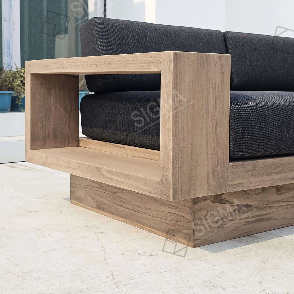 Custom Outdoor Furniture L-Shape Sofa Set Modern Teak Alfresco Outdoor Living Australia