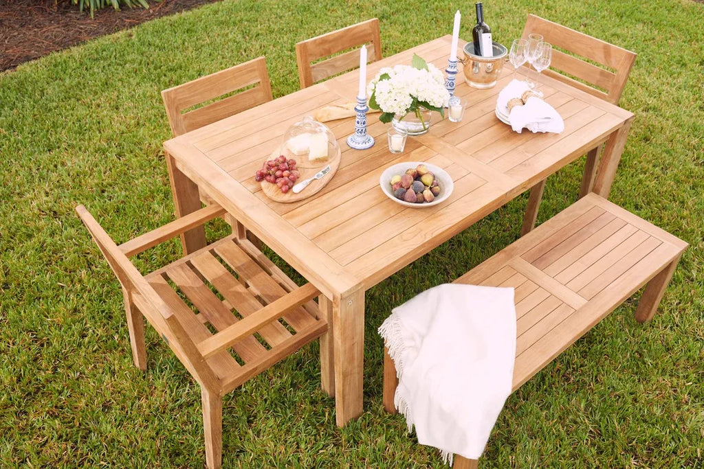 6 Seater Teak Dining Set Classic Timber Alfresco Outdoor Living