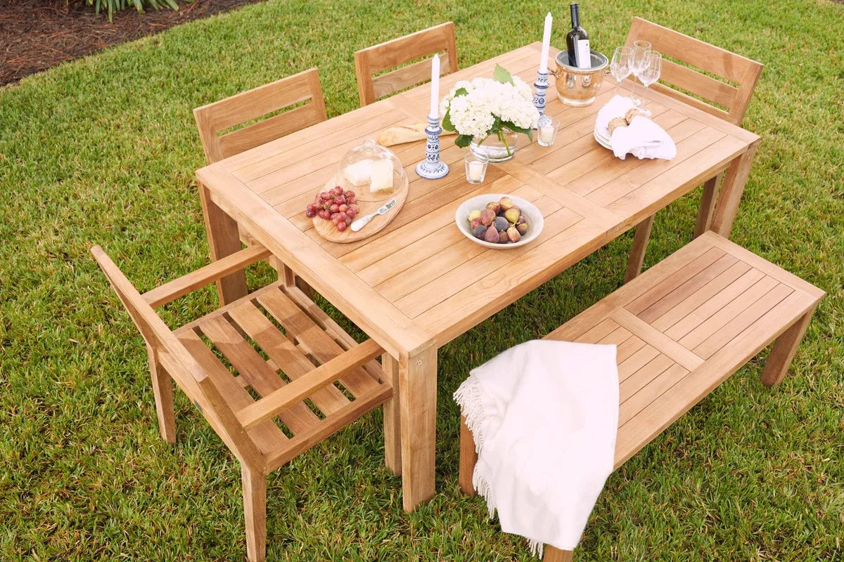 6 Seater Teak Dining Set Classic Timber Alfresco Outdoor Living