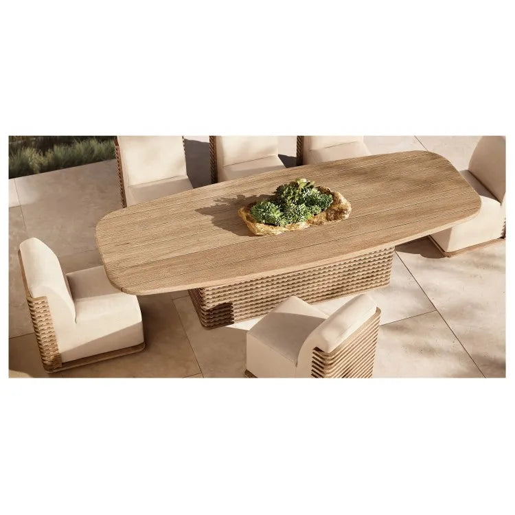 Custom Teak Dining Set 6 Seater Modern Architectural Alfresco Outdoor Living
