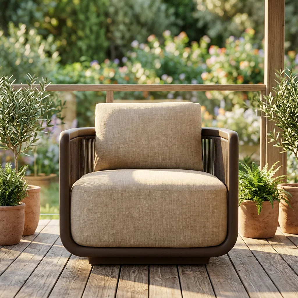 Outdoor Swivel Sofa Chair Contemporary Mixed Materials Alfresco Outdoor Living Australia