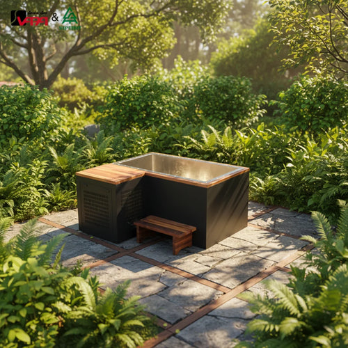 Custom Cold Water Bathtub L-Shaped 2-Person Alfresco Outdoor Living Australia