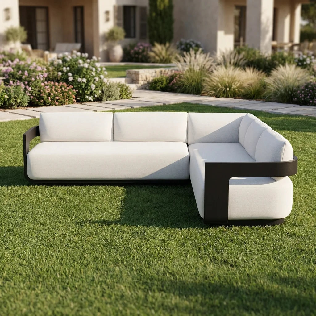 Aluminum Outdoor Sectional Sofa L-Shape Modern Alfresco Outdoor Living Australia