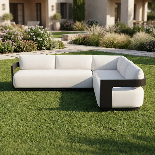 Aluminum Outdoor Sectional Sofa L-Shape Modern Alfresco Outdoor Living Australia
