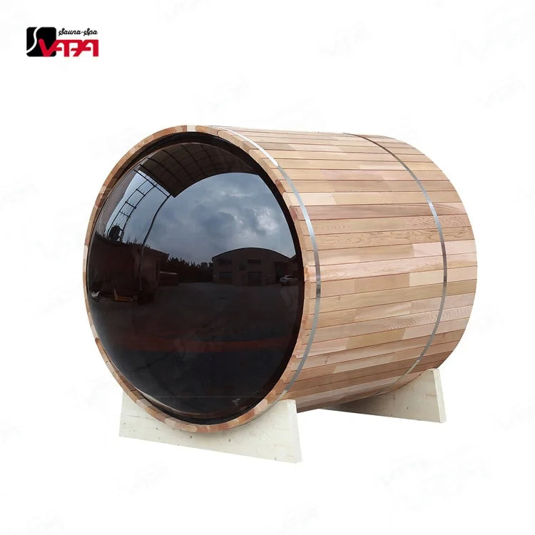 Panoramic Red Cedar Barrel Sauna Modern Design Alfresco Outdoor Living Australia