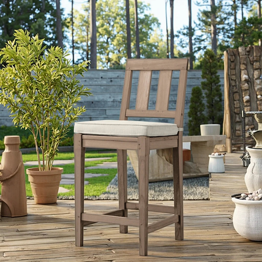 Teak High Seat Bar Stool Traditional Alfresco Outdoor Living Australia