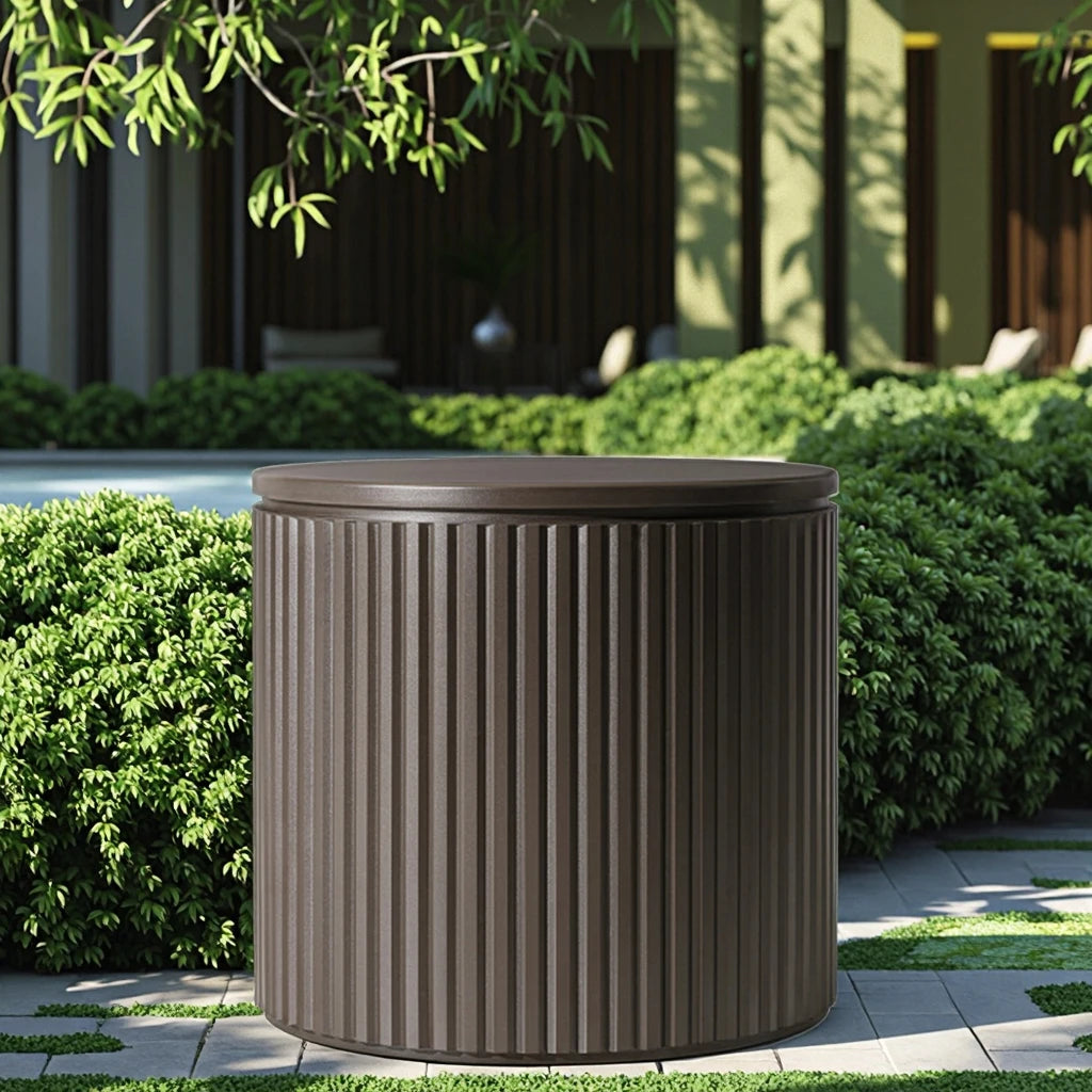 Outdoor Side Table Minimalist Round Aluminum Alfresco Outdoor Living Australia