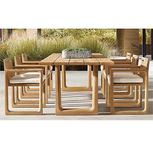 Teak Outdoor Dining Set Modern Table Alfresco Outdoor Living Australia