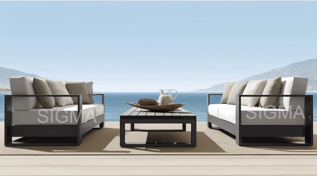 Custom Outdoor Furniture Lounge Sofa Modern Aluminum Alfresco Outdoor Living