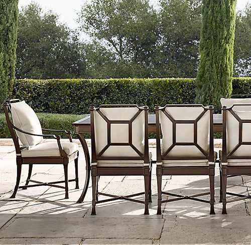 Custom Aluminum 8-Seat Outdoor Dining Set Contemporary Alfresco Outdoor Living