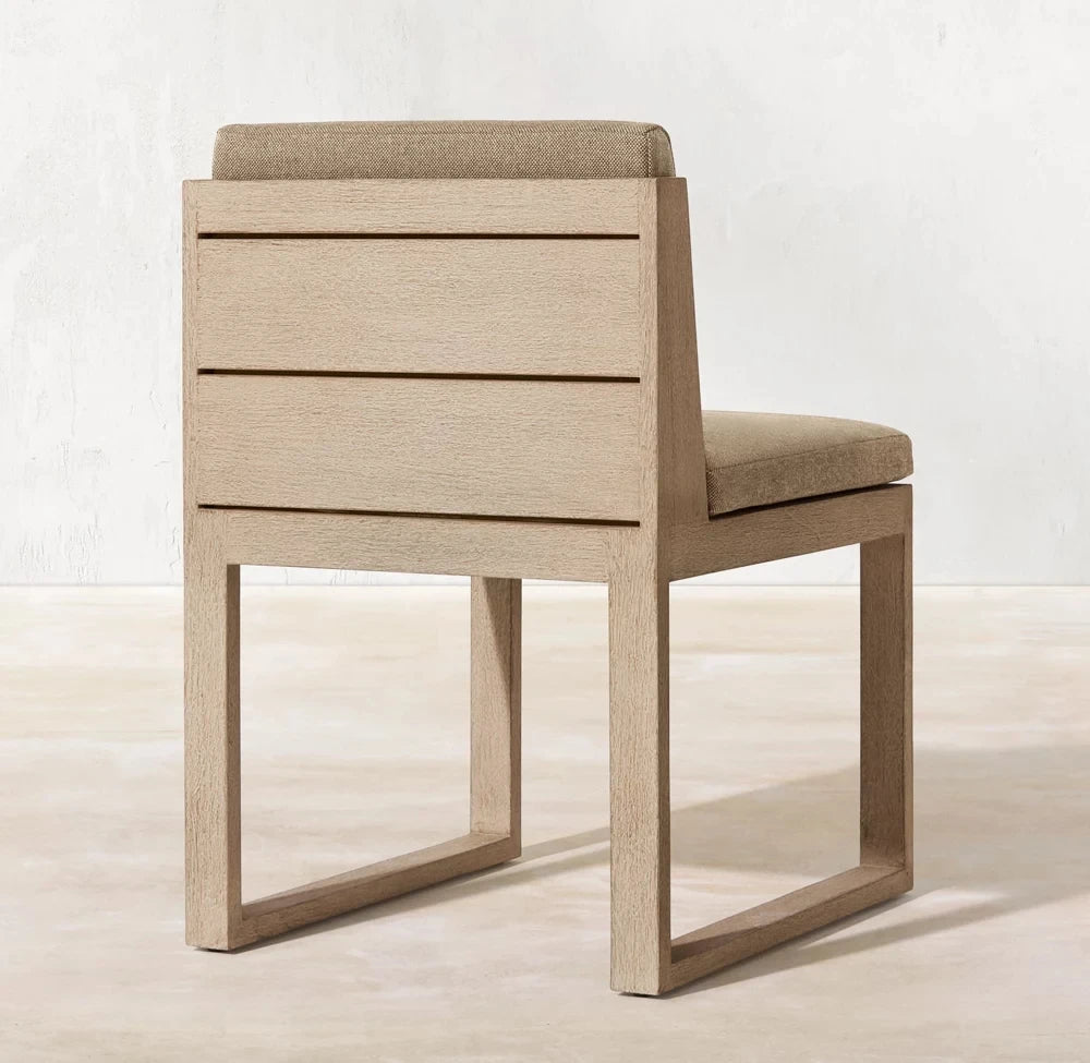 Teak Outdoor Dining Chair Armless Solid Wood Alfresco Outdoor Living Australia