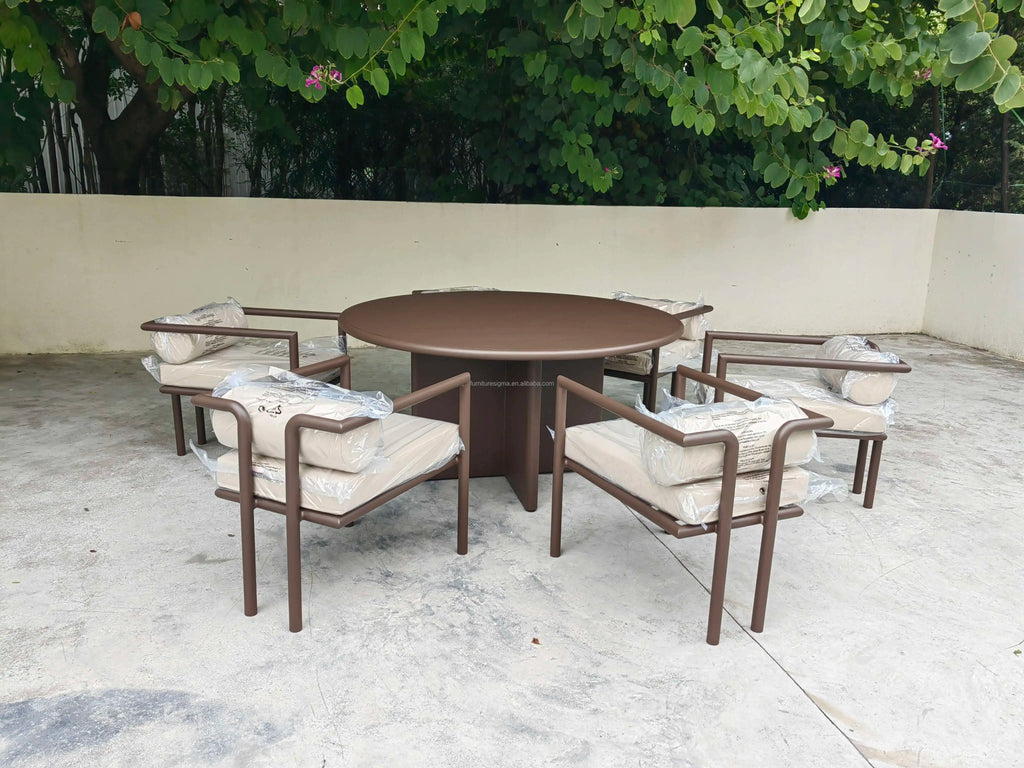 Designer Outdoor Furniture Dining Set Contemporary All-Weather Alfresco Outdoor Living Australia
