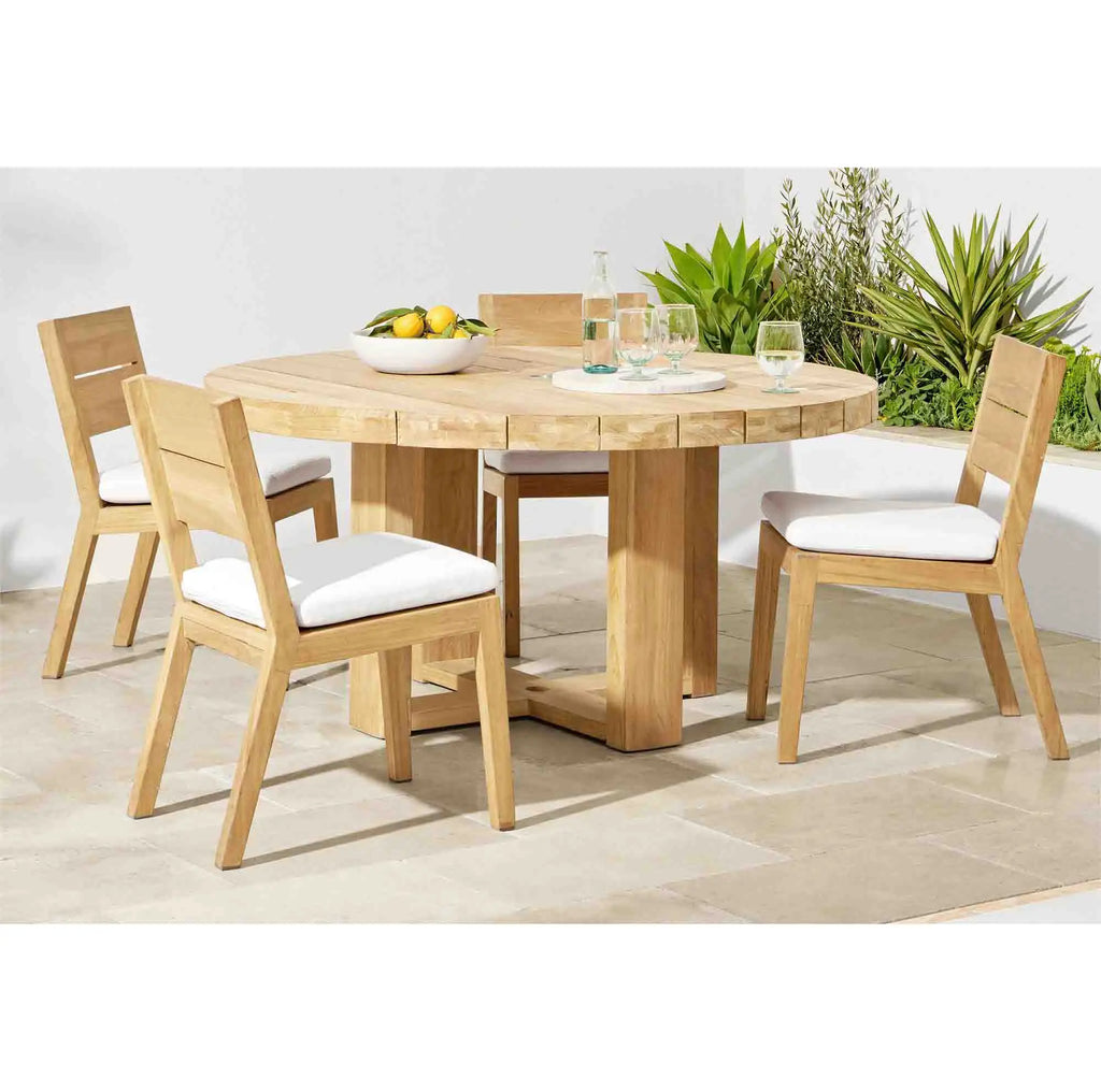 Custom Teak Dining Table Round Solid Wood Alfresco Outdoor Living Australia