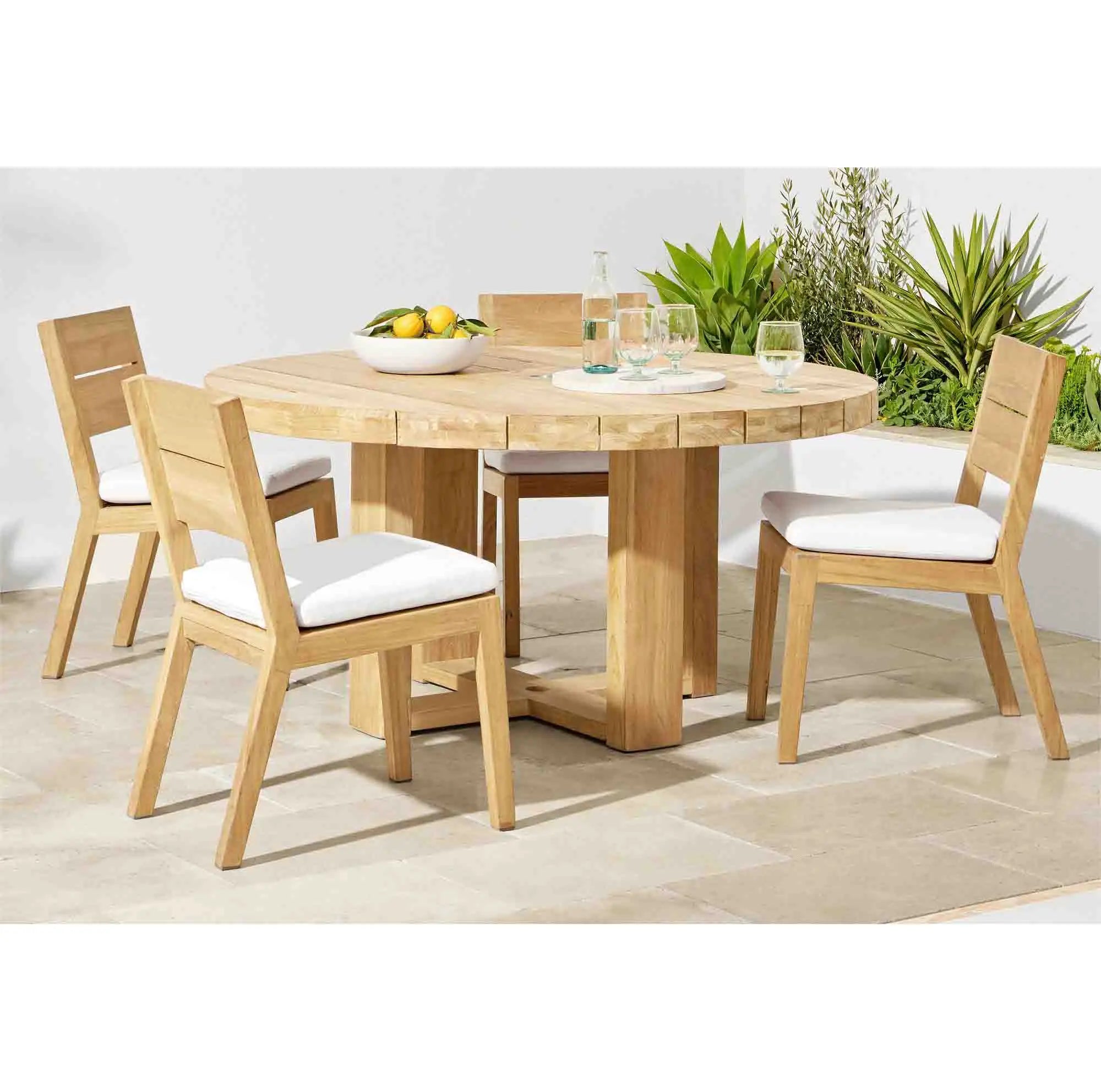 Custom Teak Dining Table Round Solid Wood Alfresco Outdoor Living Australia