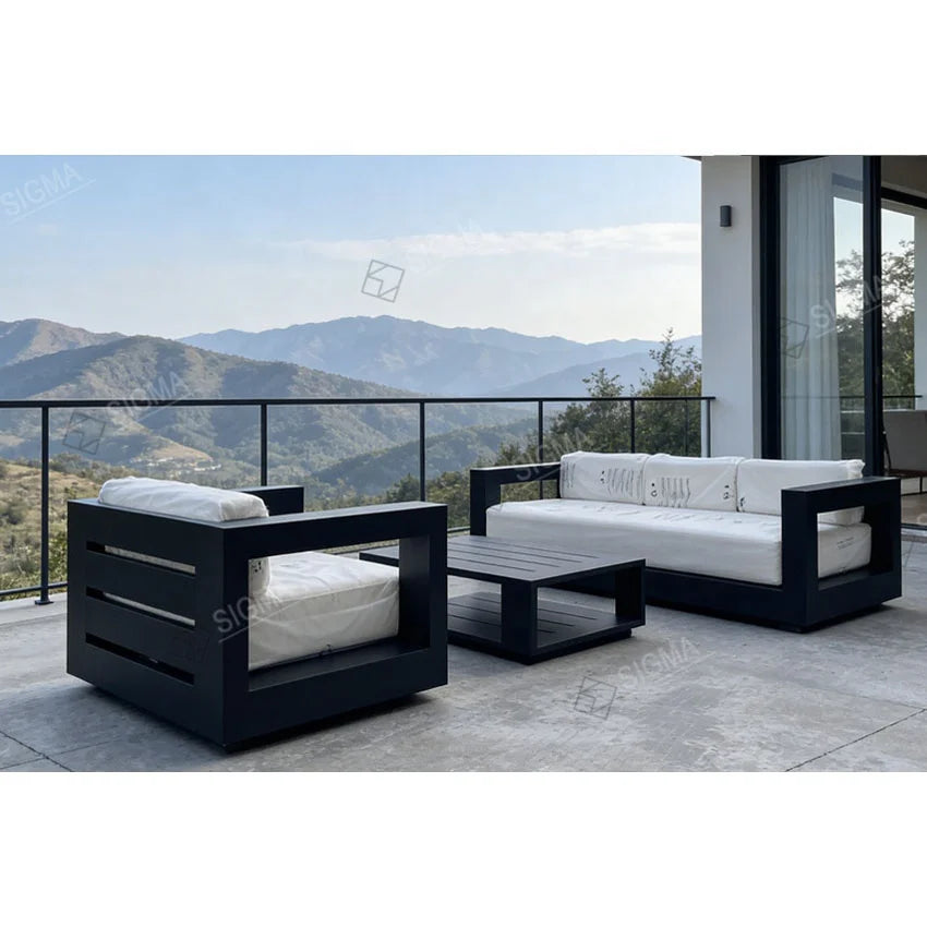 Modern Modular Outdoor Sofa Set Aluminum Waterproof Alfresco Outdoor Living Australia