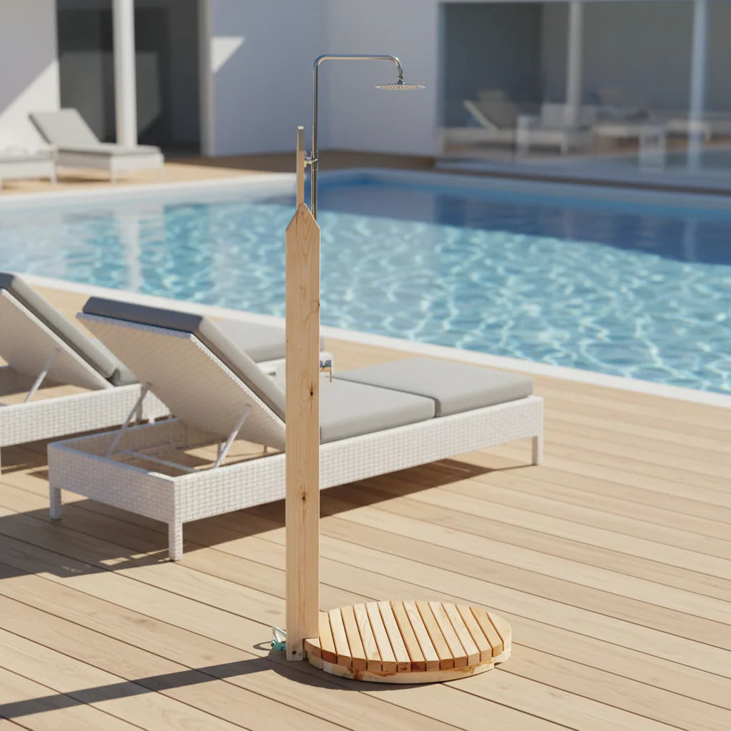 Custom Outdoor Shower Column Modern Barrel Alfresco Outdoor Living Australia