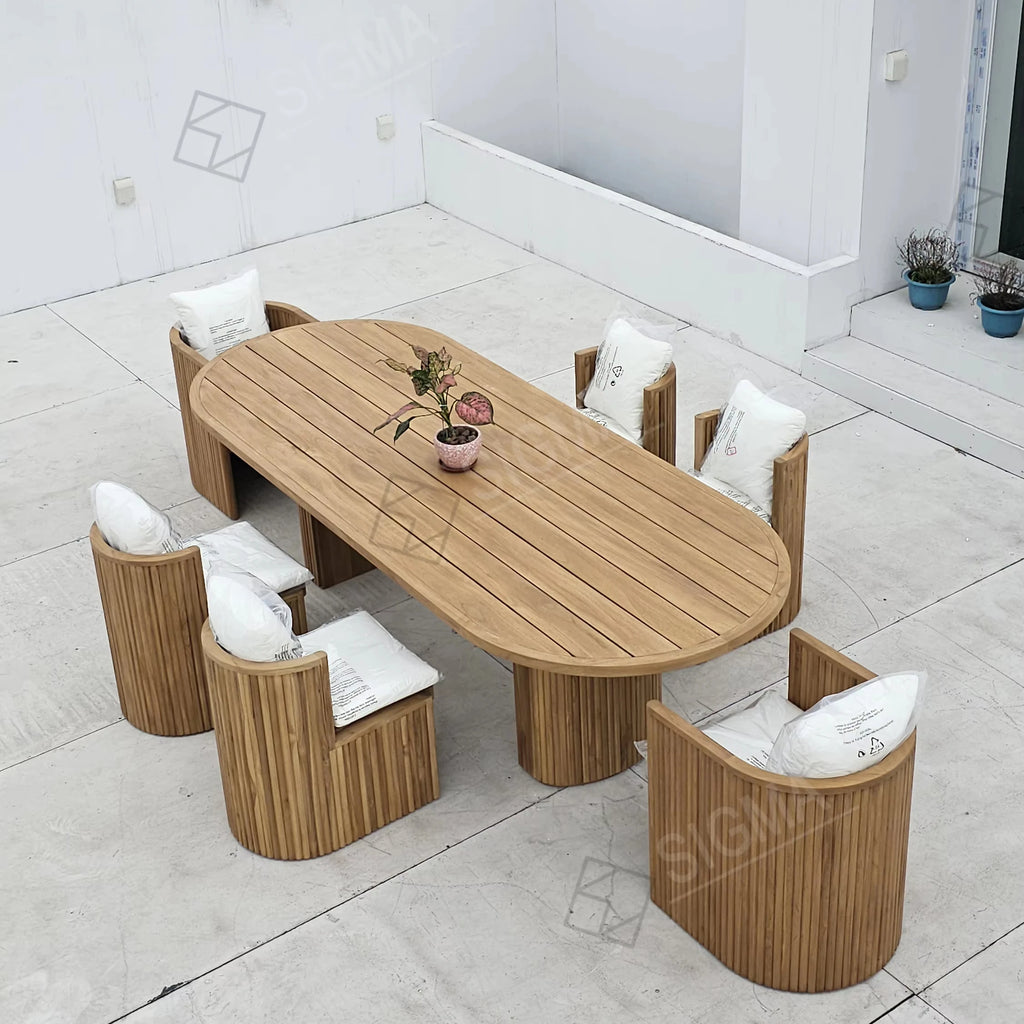 Custom Outdoor Furniture Teak Dining Set Modern Alfresco Living Australia