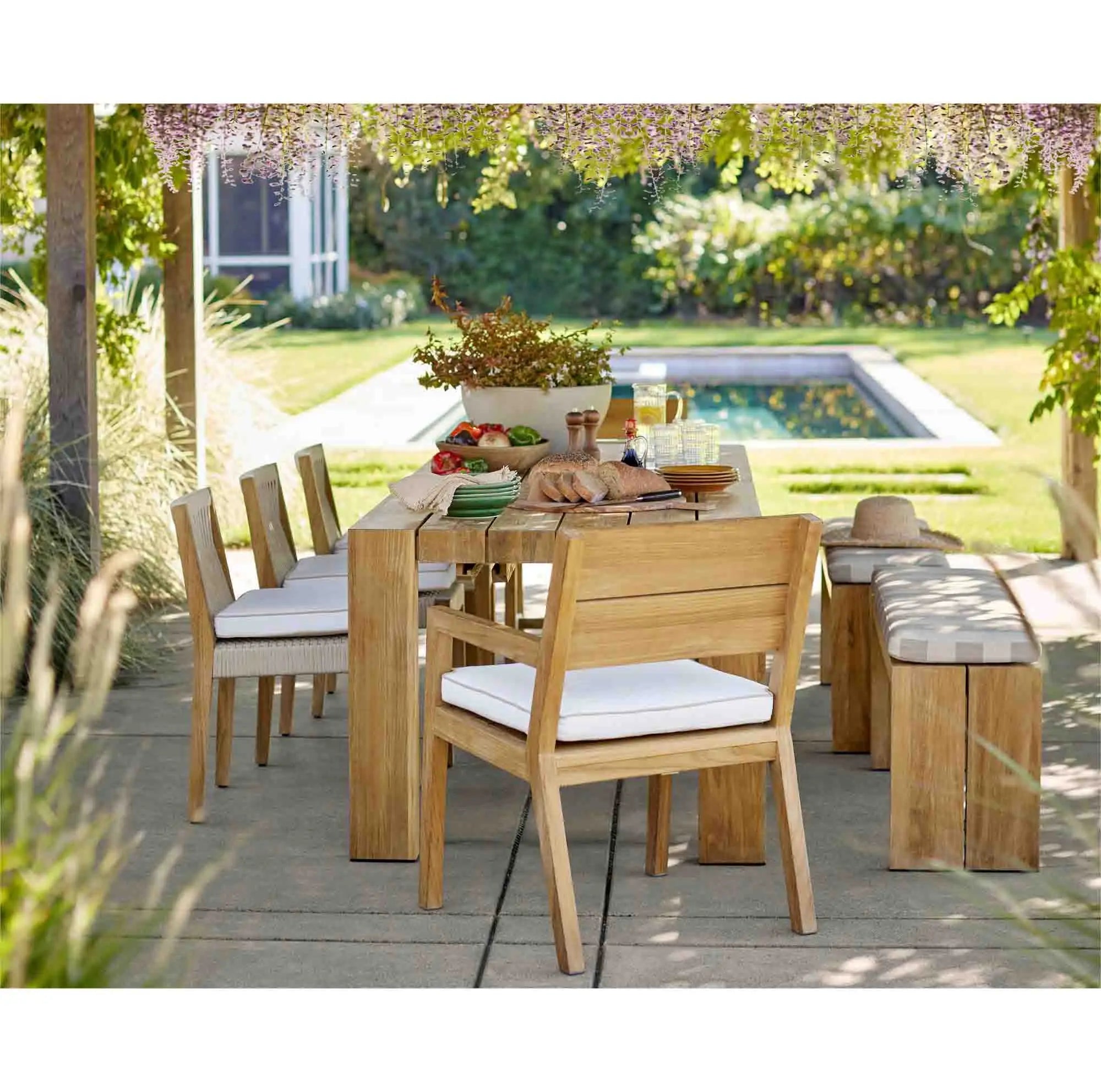 Custom Teak Outdoor Dining Set Wide Alfresco Outdoor Living Australia