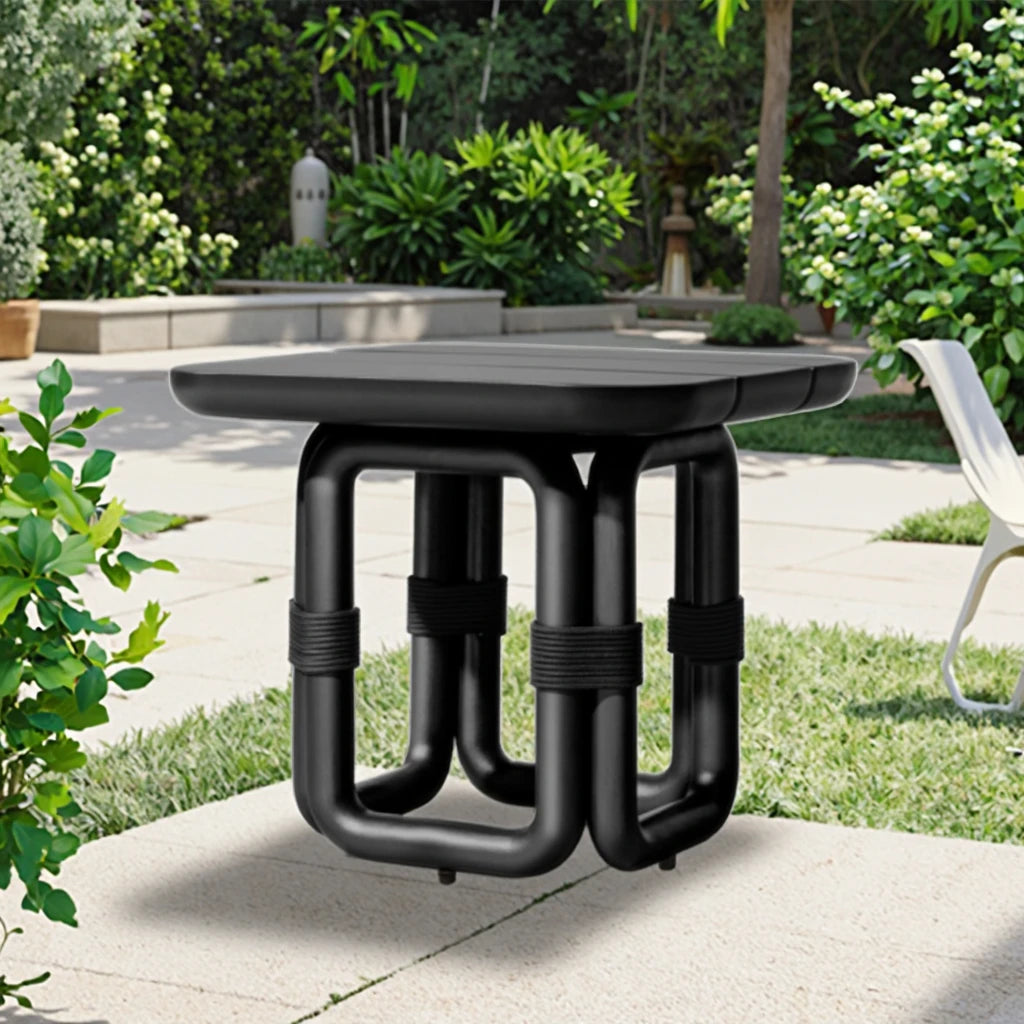 Handwoven Outdoor Side Table Aluminium Alfresco Outdoor Living Australia