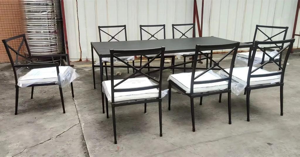 Outdoor Dining Set Cross Back Contemporary Alfresco Outdoor Living Australia