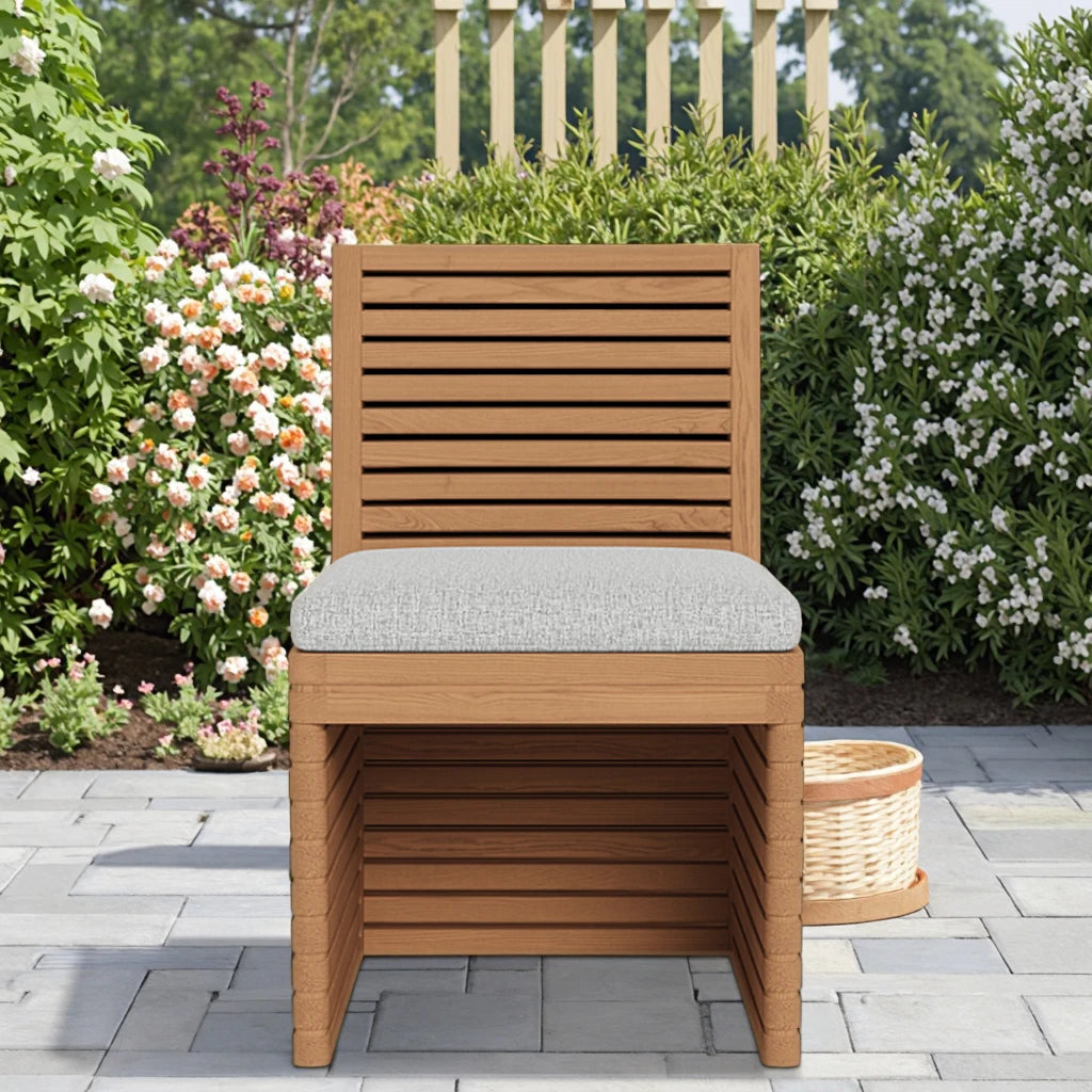 Teak Dining Chair Armless Solid Wood Alfresco Outdoor Living Australia