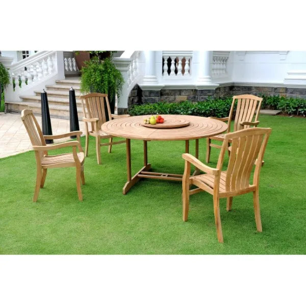 Teak Dining Set 4-Seater Modern Alfresco Outdoor Living Australia