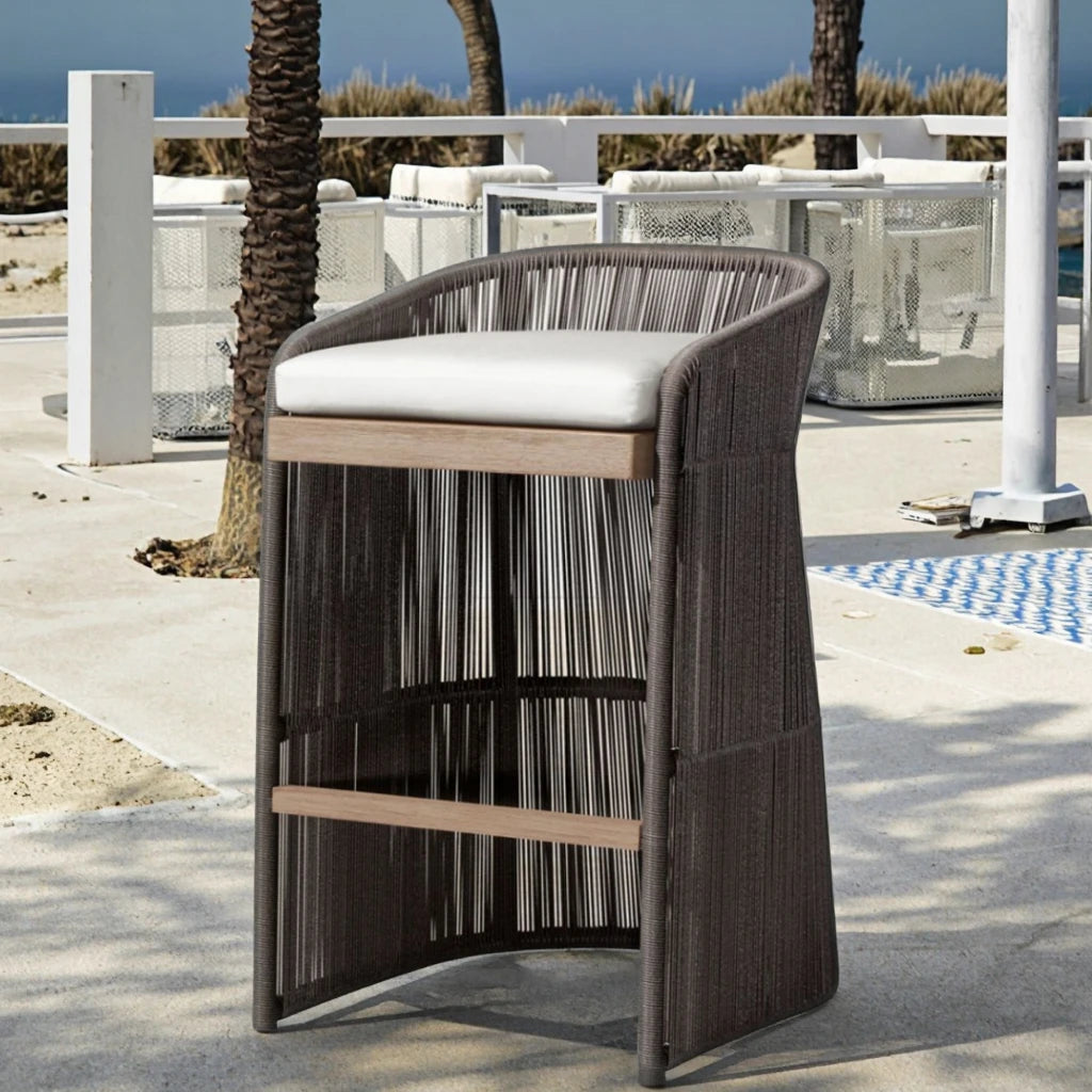 Custom Outdoor Teak Bar Stool Beach Club Alfresco Outdoor Living Australia