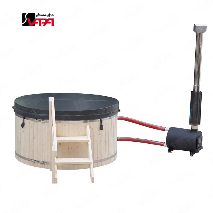 Custom Outdoor Hot Tub Barrel Red Cedar Wood-Fired Alfresco Outdoor Living Australia