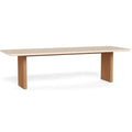 Solid Teak Outdoor Dining Table Modern Sculptural Alfresco Outdoor Living Australia