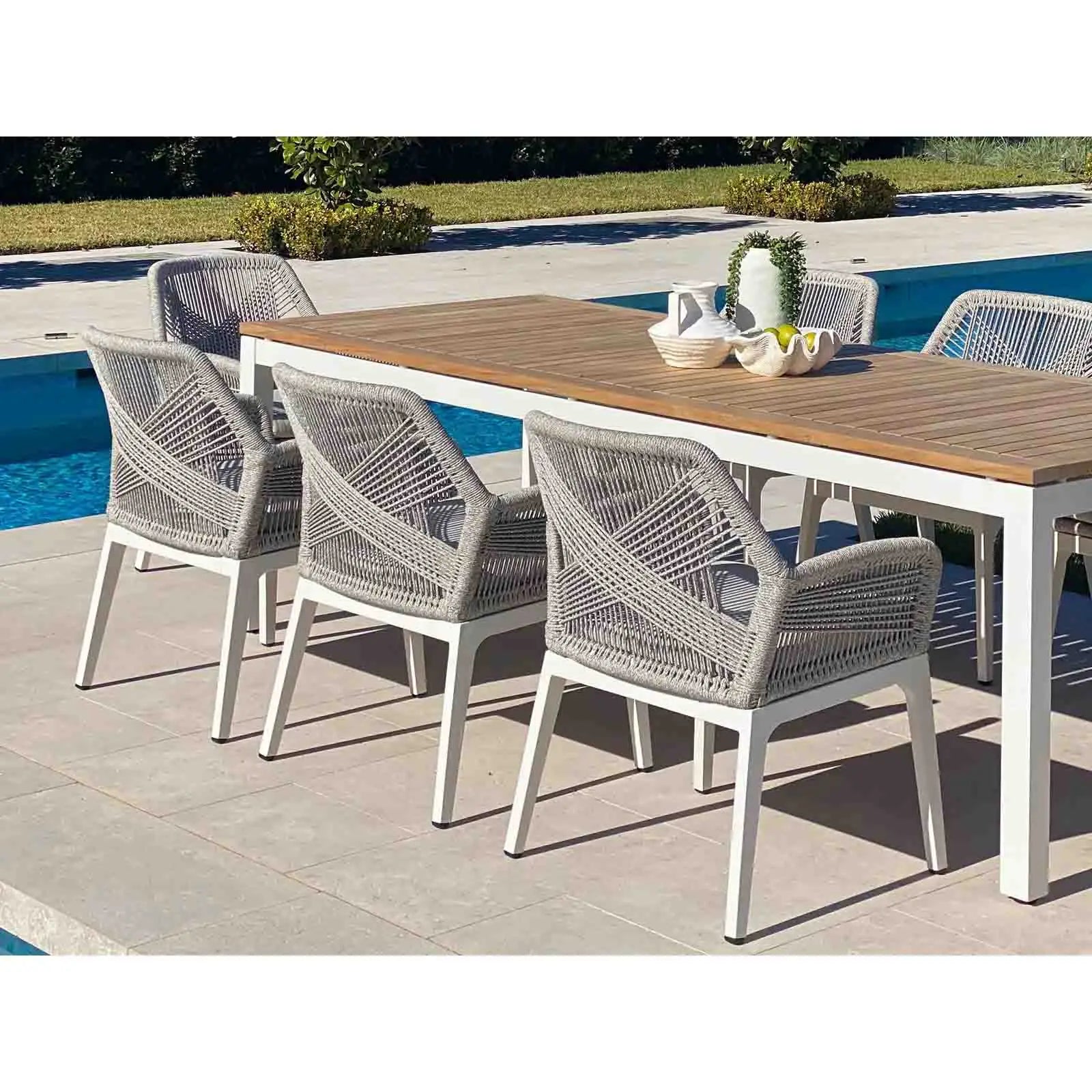Outdoor Furniture Dining Set Teak and Aluminium Alfresco Outdoor Living