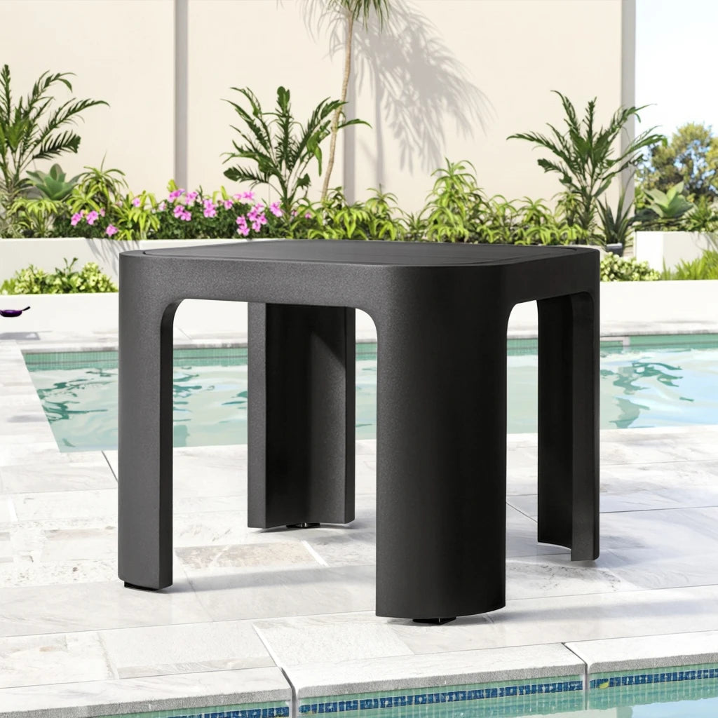 Aluminum Side Table Modern Sculptural Alfresco Outdoor Living Australia