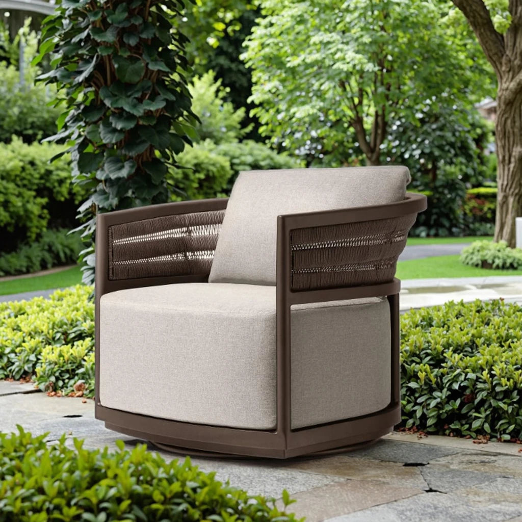 Aluminium Outdoor Swivel Chair White Alfresco Outdoor Living Australia