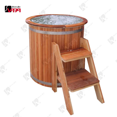 Cold Plunge Tub Round Bathtub Red Cedar Alfresco Outdoor Living Australia