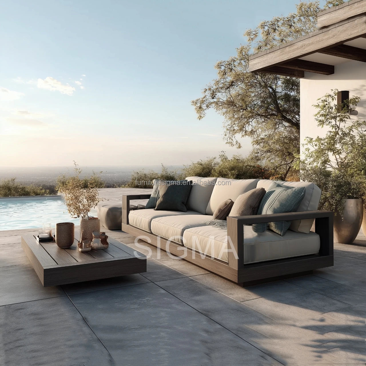Custom Aluminum Sofa Set Contemporary Modular Alfresco Outdoor Living Australia