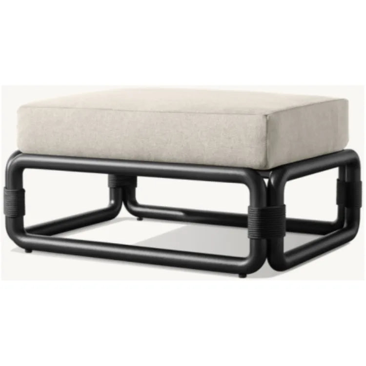 Outdoor Ottoman Stool Handcrafted Rope Weave Architectural - Alfresco Outdoor Living Australia