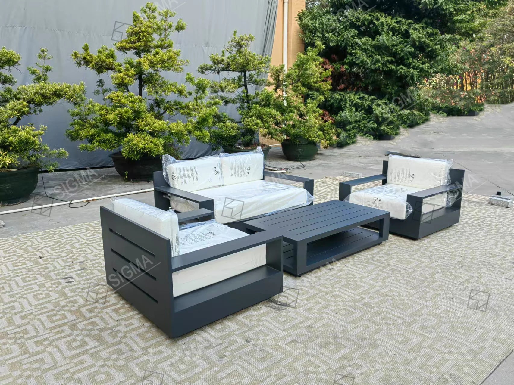 Custom Designer Furniture Aluminum Set Contemporary Alfresco Outdoor Living Australia