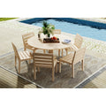 Teak Dining Set Round Table Weathered Alfresco Outdoor Living Australia
