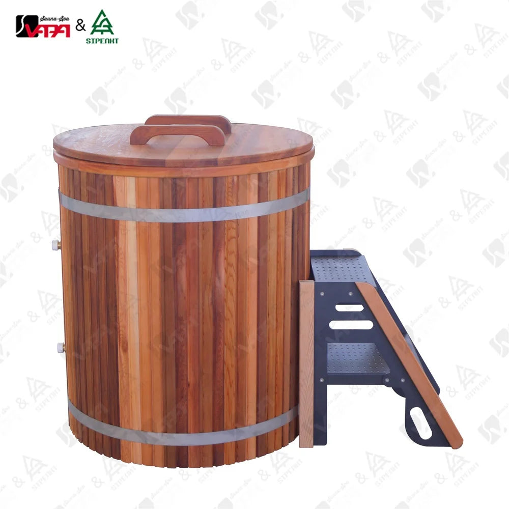 Modern Red Cedar Cold Plunge Tub Sculptural Alfresco Outdoor Living Australia
