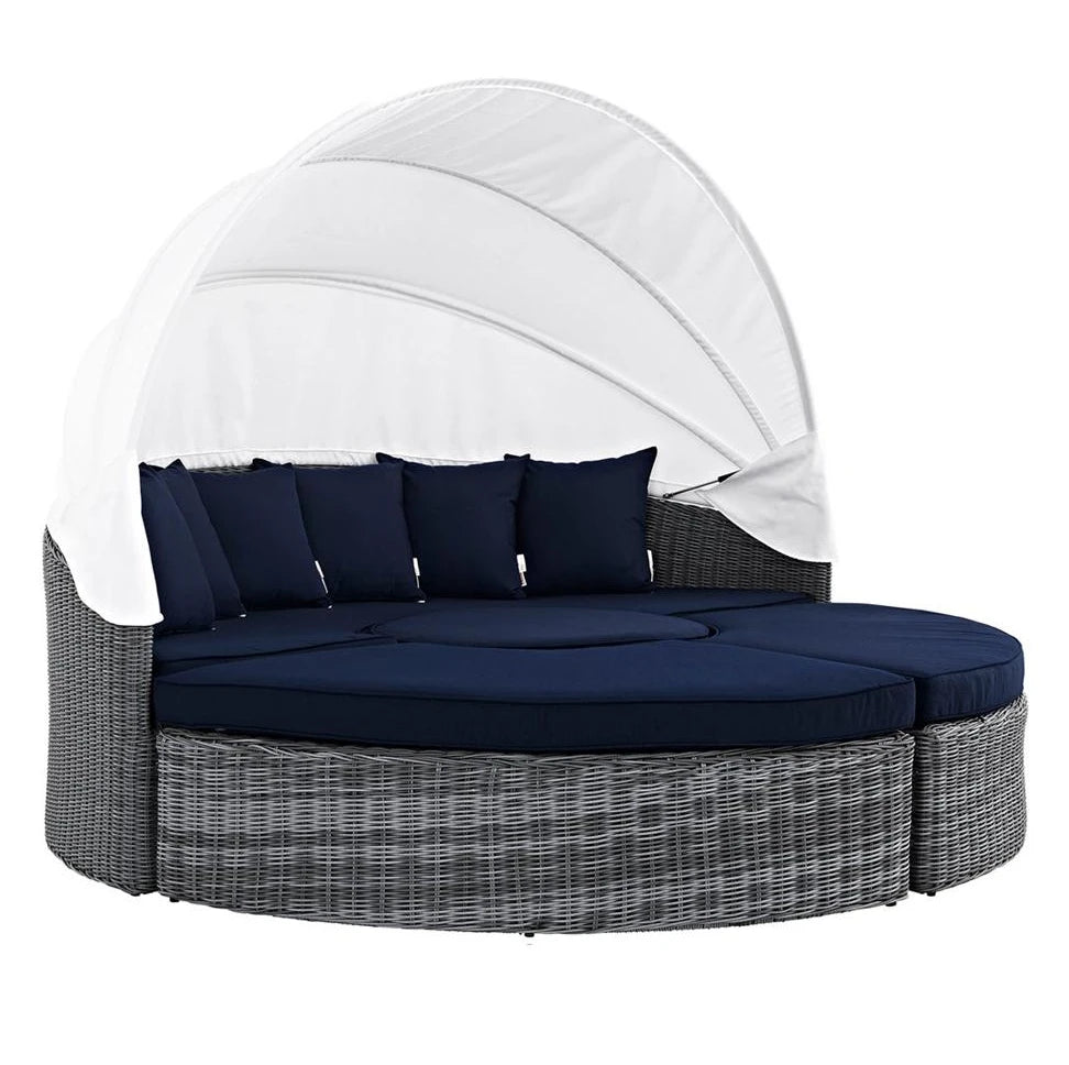 Designer Outdoor Furniture Sectional Daybed Rattan Canopy Alfresco Outdoor Living