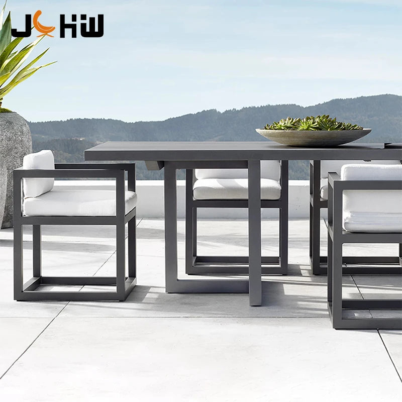 Modern Teak Garden Dining Set 6-8 Seater Outdoor Furniture