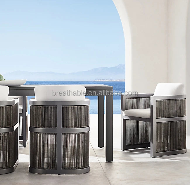 Modern 6-Seat Aluminium Dining Set Handcrafted Designer Outdoor Furniture Australia