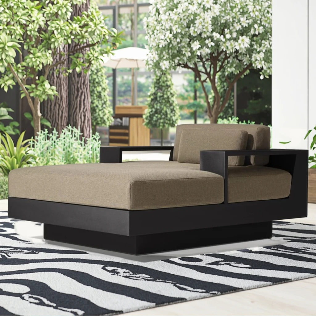 Aluminium Pool Lounger Chaise, Adjustable Luxury Outdoor Daybed White
