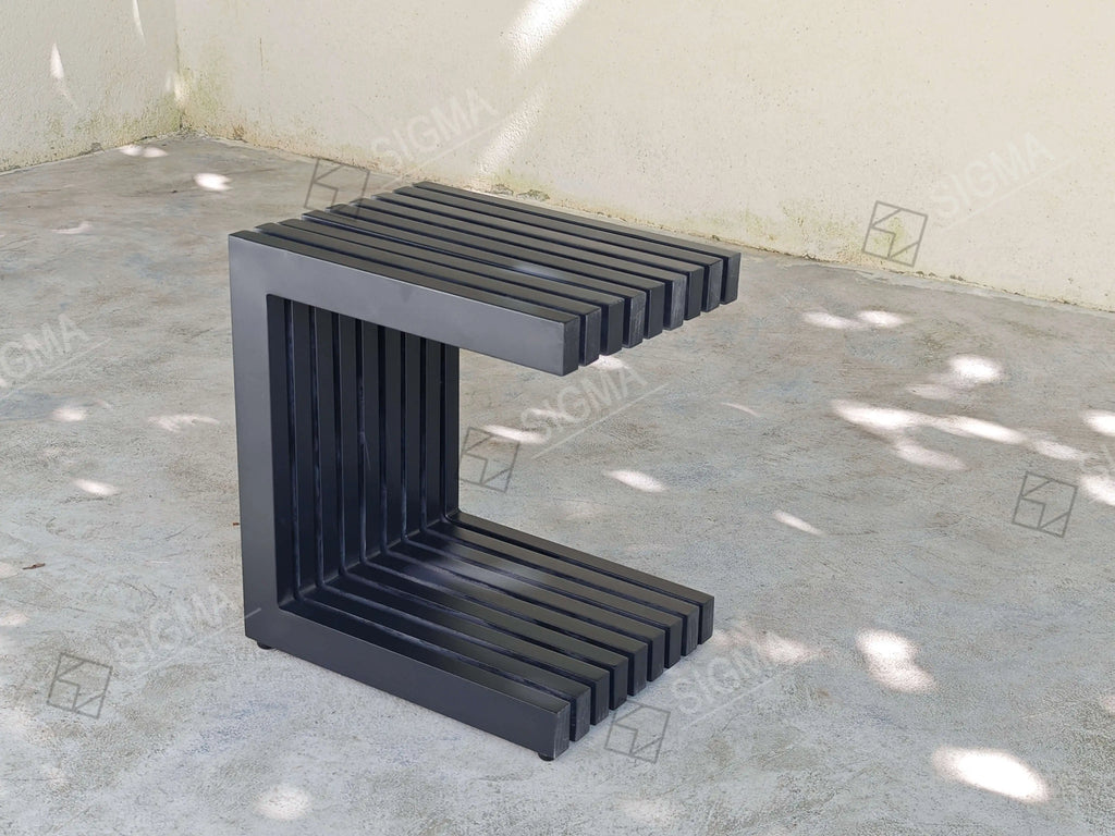 Designer Outdoor Side Table Modular Aluminum C-Shaped Alfresco Outdoor Living Australia