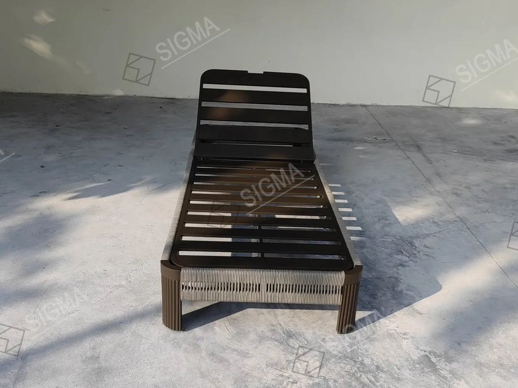 Custom Outdoor Sun Lounger Aluminum Powder Coated Modern Handcrafted Alfresco Outdoor Living