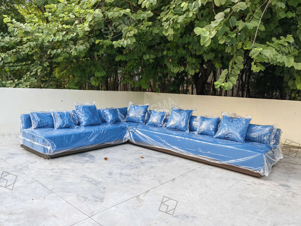 Custom Outdoor Furniture L-Shaped Garden Sofa Modern Modular Aluminum Alfresco Outdoor Living Australia