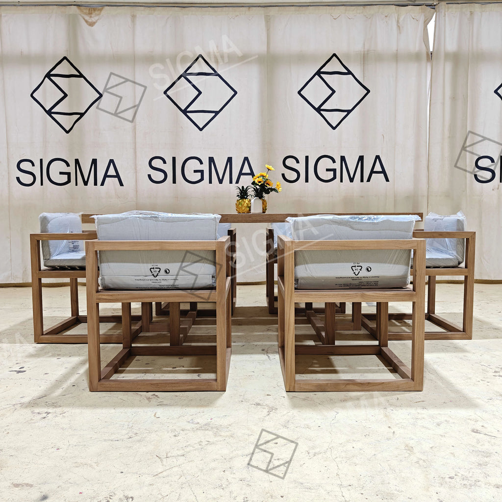 Custom Outdoor Furniture 6-Seater Teak Dining Set Alfresco Outdoor Living Australia