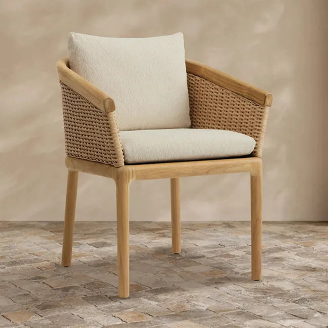 Teak Rattan Outdoor Dining Chair Traditional Alfresco Outdoor Living Australia